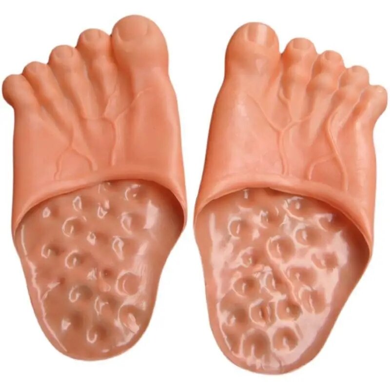 Verão engraçado dos homens slipers simulação gigante pés cinco dedos sapatos de praia sliders masculino unisex feminino interior casa sapatos chinelos
