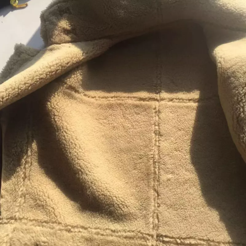 AYUNSUE-abrigo de piel de oveja para hombre, prenda de vestir Original, todo en uno, gruesa, informal, para invierno