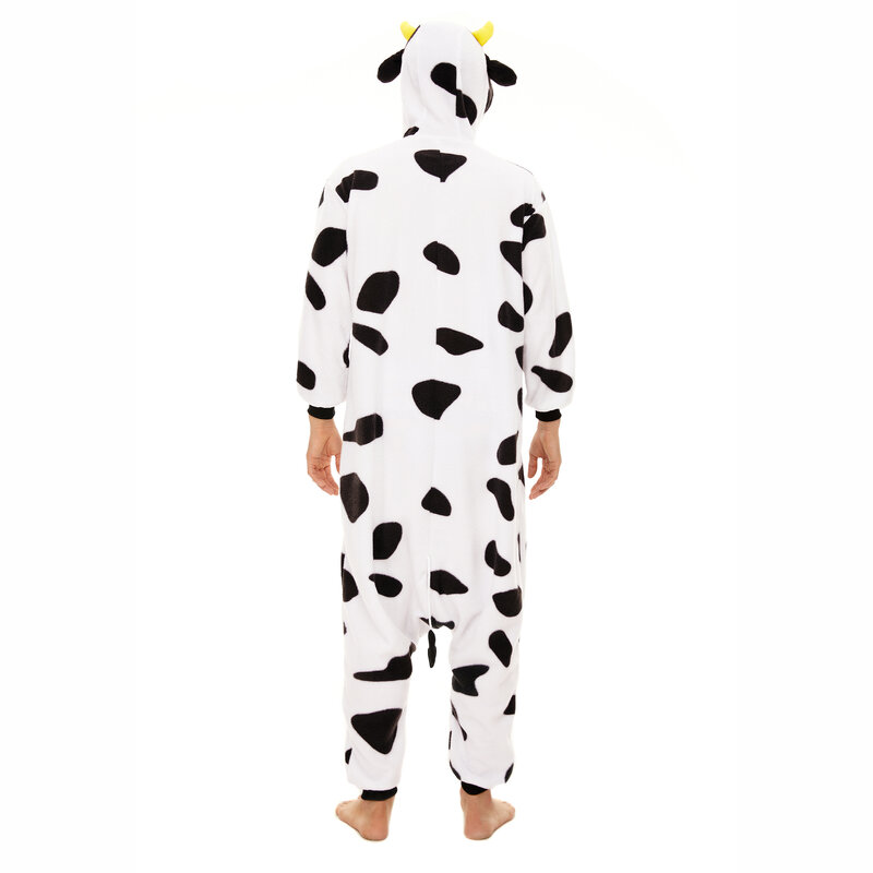 Erwachsene Kuh Stram pler Pyjama für Frauen und Männer einteilige Pyjamas Halloween Weihnachten lustige Cosplay Tiere Homewear Overalls