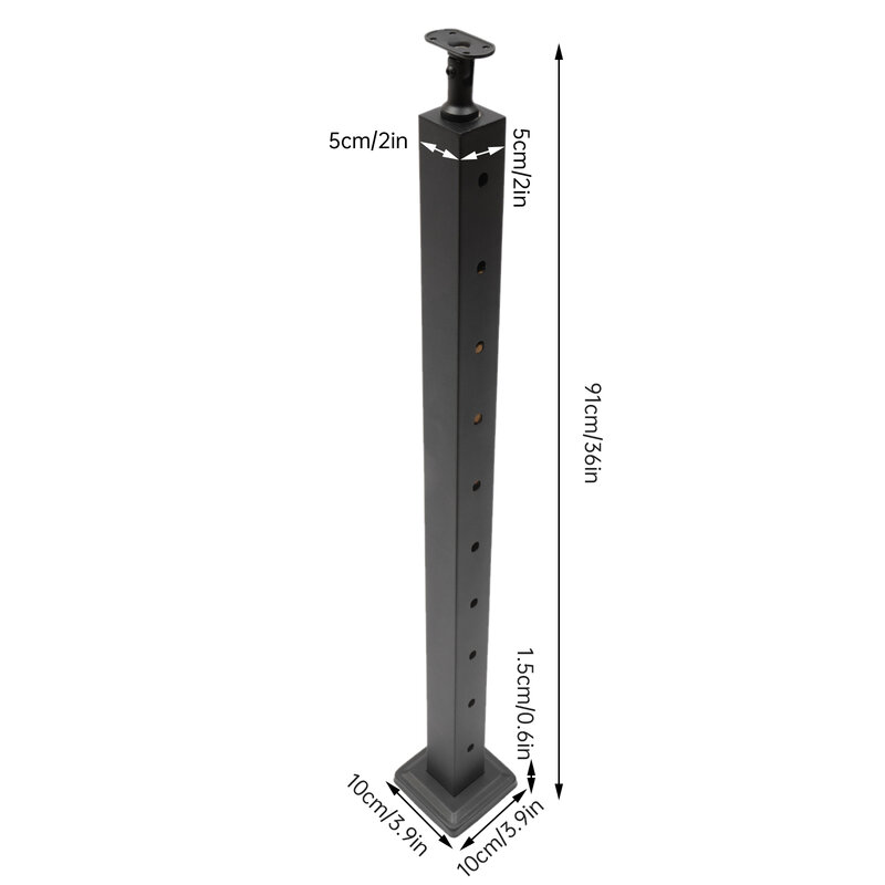 Tiang tangga bor 30 °, tiang pagar kabel 36 "x 2" x 2 "dapat disesuaikan garis sudut atas baja tahan karat