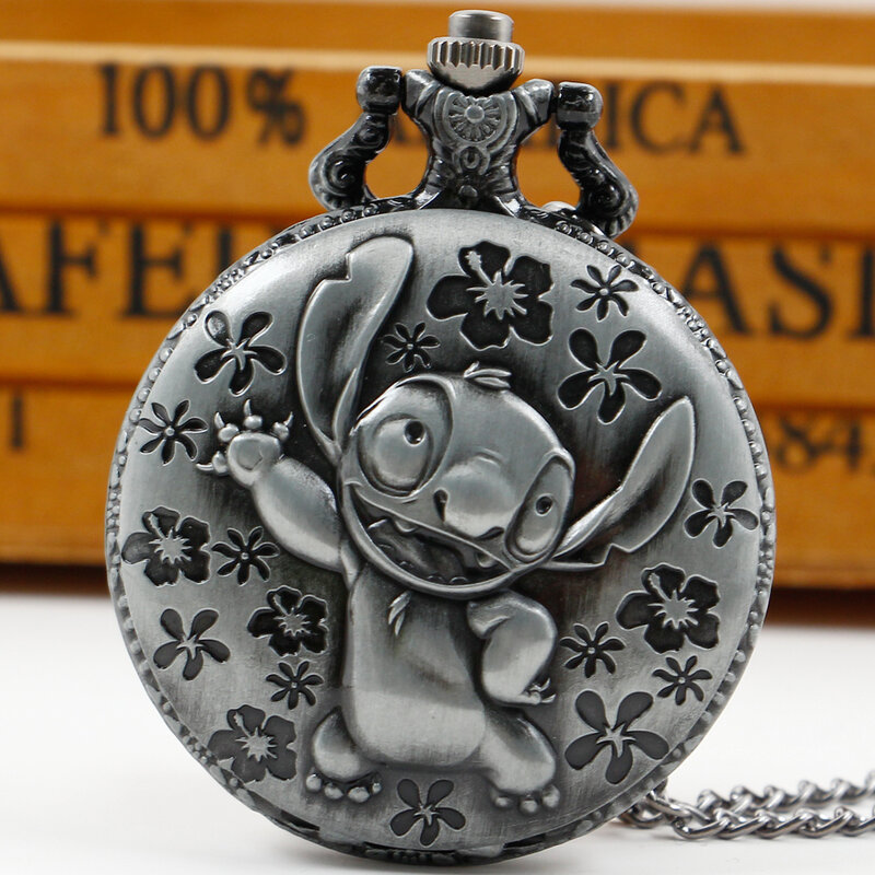 Flower Pattern Design Cute Quartz Pocket Watches with Chain Boys Girls Gift Pendants Clock Pocket Watch Dropshipping