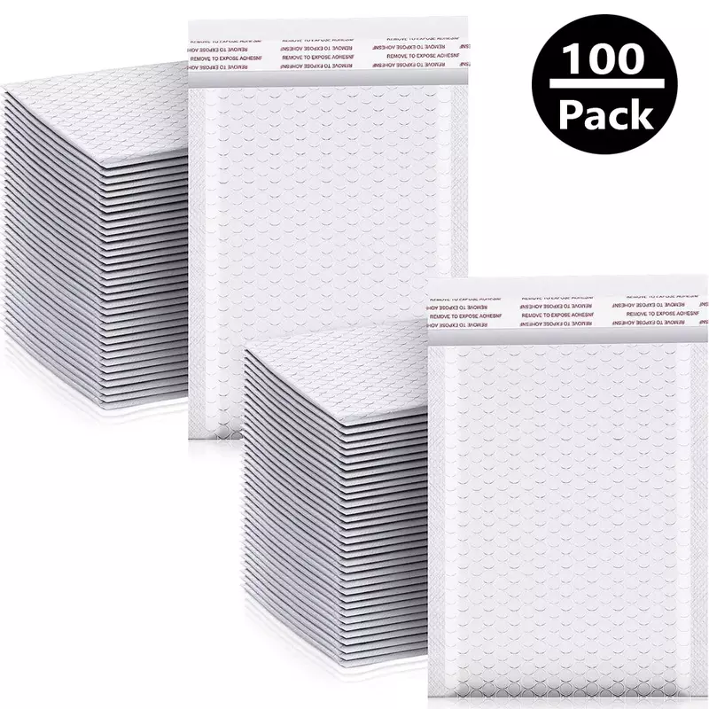 100 Stuks Verpakking Levert Witte Bubble Envelop Verpakking Zak Verzendzakken Mailer Kleine Zakelijke Levering Pakket Postkantoor