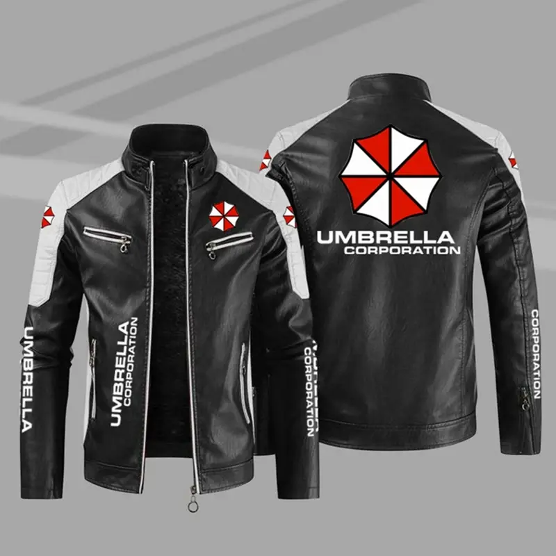 Новая зимняя мужская мотоциклетная куртка с логотипом, модная куртка на молнии, верхняя одежда, утепленная кожаная мужская куртка
