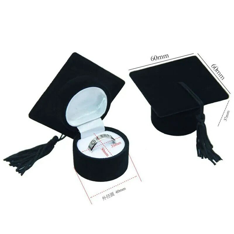 벨벳 반지 상자, 졸업 학사 모자, 쥬얼리 포장 상자, 결혼 약혼 귀걸이 상자, 졸업 선물 쥬얼리 정리함