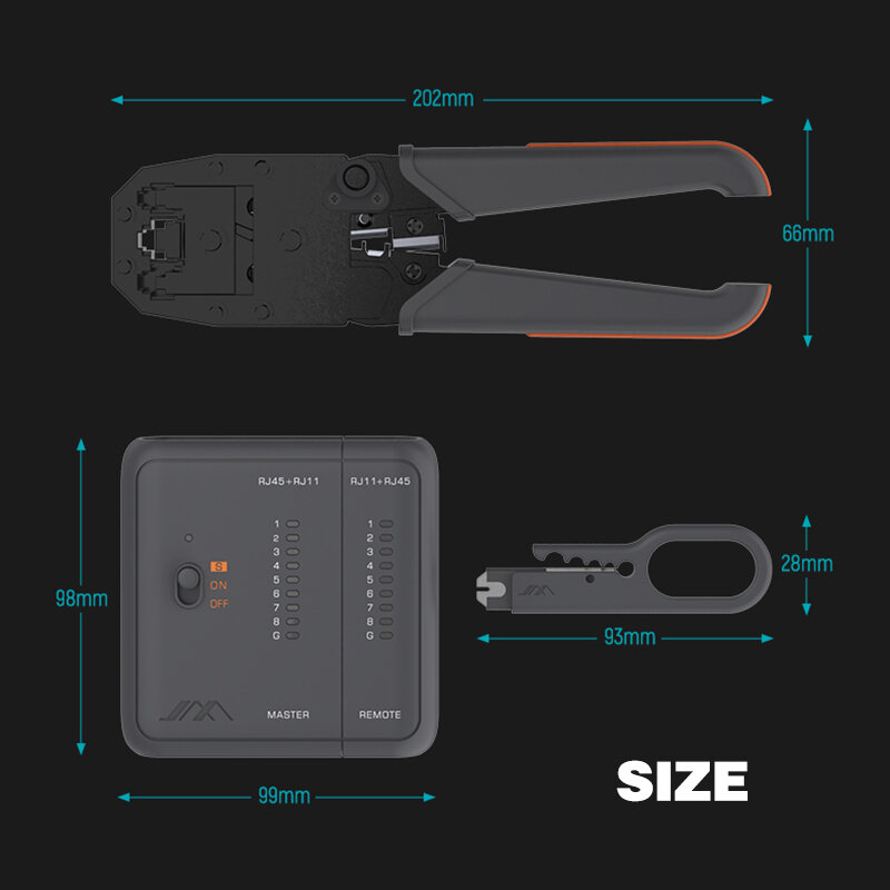 Xiaomi-Jimi Kit Profissional Ferramenta de Rede, Ethernet portátil computador manutenção, LAN Cable Tester, Repair Set