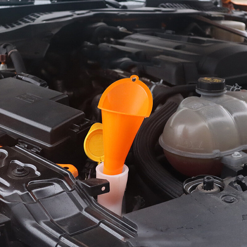Car Long Stem Funnel Gasoline Oil Fuel Filling Tools Anti-splash Plastic Funnel Motorcycle Refueling Tools Auto Accessories