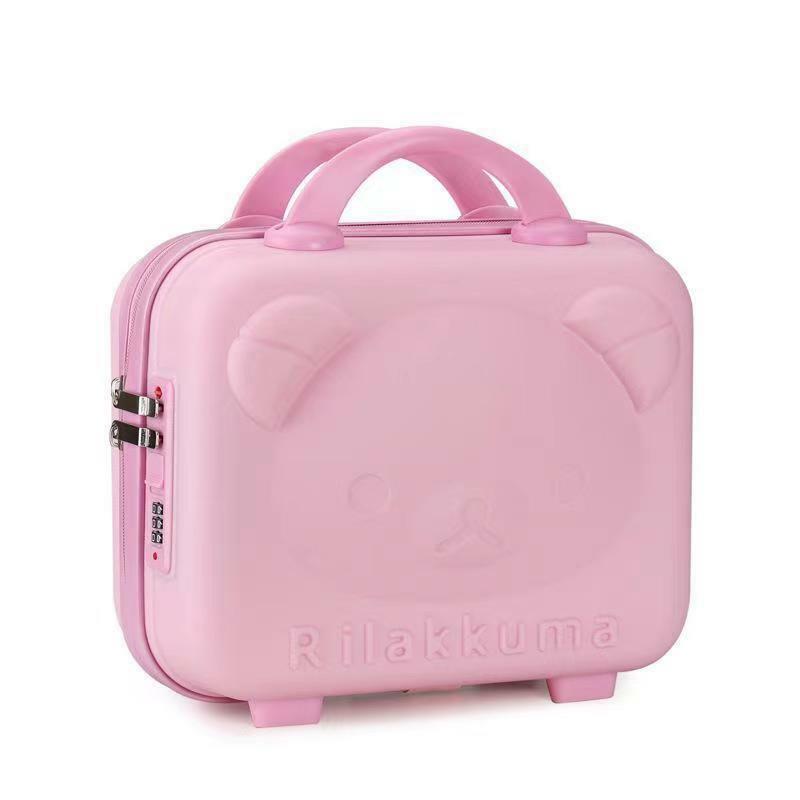 Valigia portatile 14 pollici Cartoon Bear Makeup Box Mini borsa multifunzionale per il trucco
