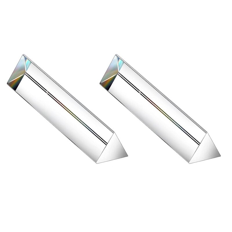 6 Zoll Kristall optisches Glas Dreiecks prisma für Fotografie Effekte Physik Lehre Lichts pektrum Optik Kits 2 Stück