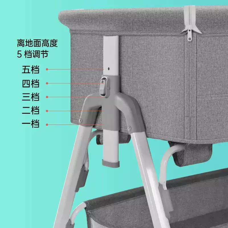 Multi-functional Baby Crib Splicing Queen Bed Newborn Portable Folding Baby Bb Cradle Bed Diaper Table