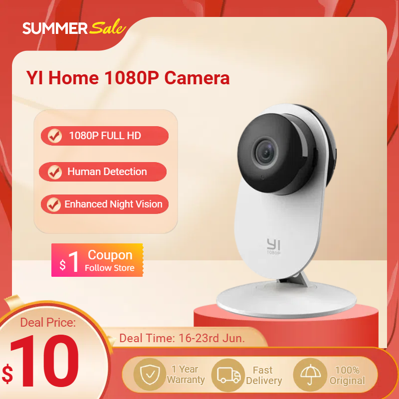 YI Home-1080p AI wifi IP 카메라, 인간 감지 야간 투시경 활동 경고 아기 애완 동물 보안 캠 클라우드 및 SD 스토리지 캠