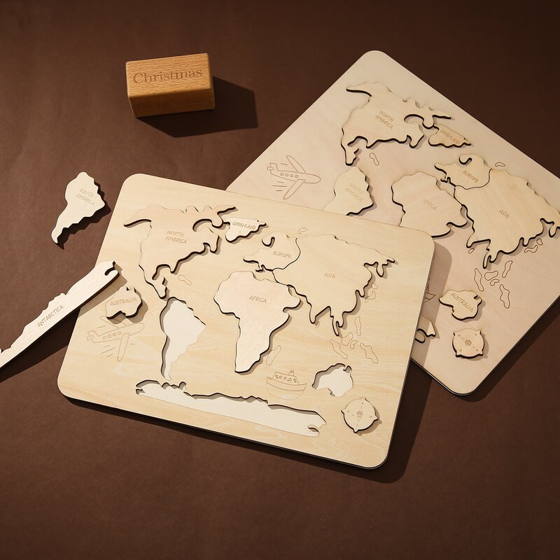 1 zestaw dla dzieci wczesna edukacja zabawki Montessori drewniana mapa dla dzieci poznawcze Puzzle drewniane dopasowanie kształtu 3D Puzzle gra planszowa