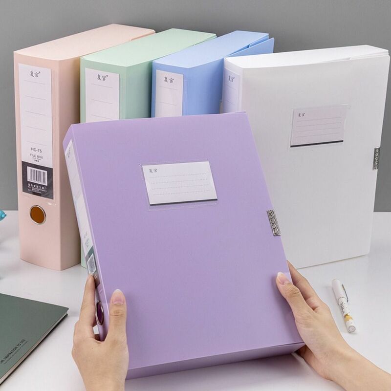 Morandi-Caja organizadora de archivos A4 de Color, caja de almacenamiento de escritorio multifuncional a prueba de polvo, organizador de papel de archivo de plástico PP engrosado