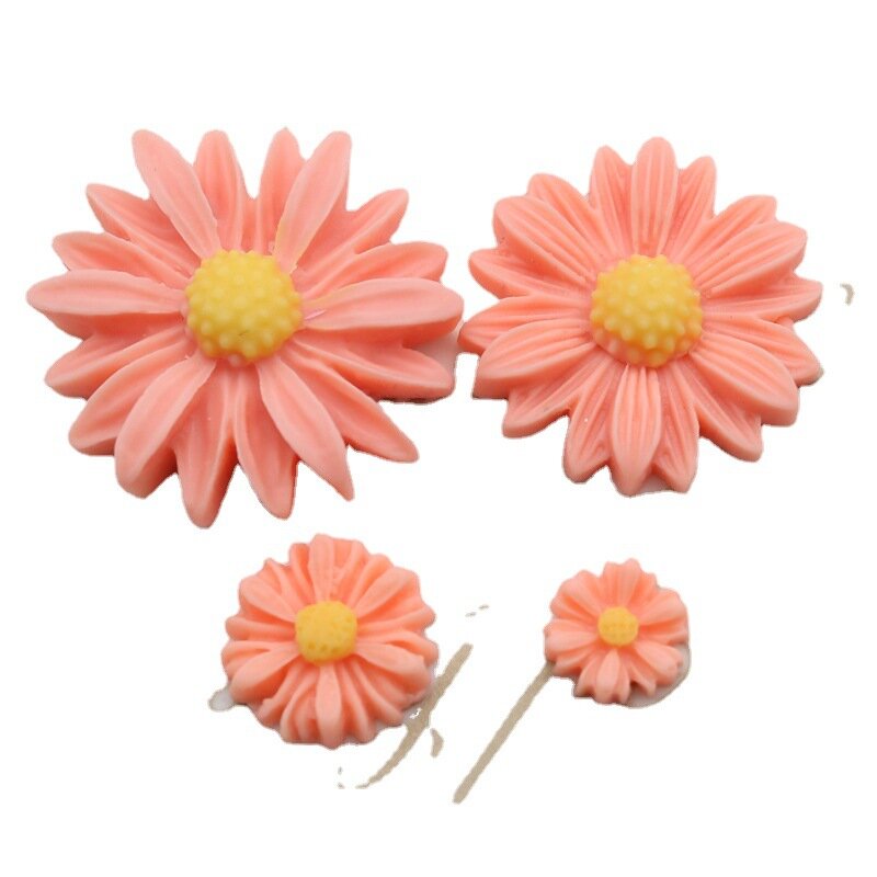10 stücke Harz Daisy Blumen DIY Zubehör Verschönerung Schmuck Machen Material Charme Anhänger Für Ohrring Dekoration Bleistift Fall