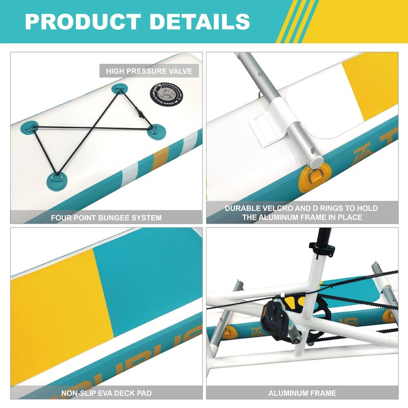 Pédale portable en PVC pour vélo aquatique gonflable, vente en gros