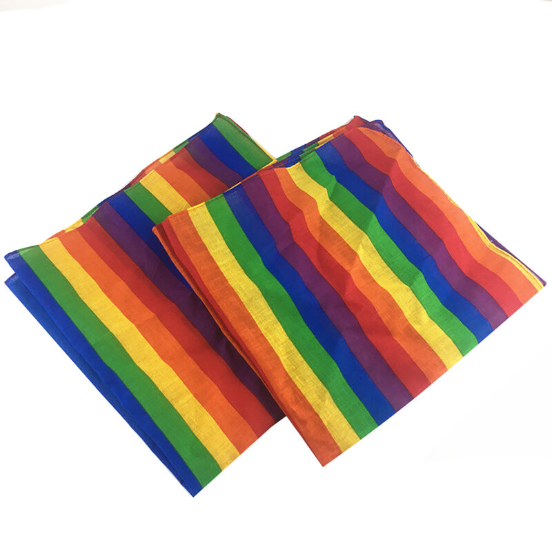 Écharpe carrée à rayures colorées pour hommes et femmes, bandana absorbant la transpiration, écharpe de sauna hip-hop, vente en gros, livraison directe, liquimanquer