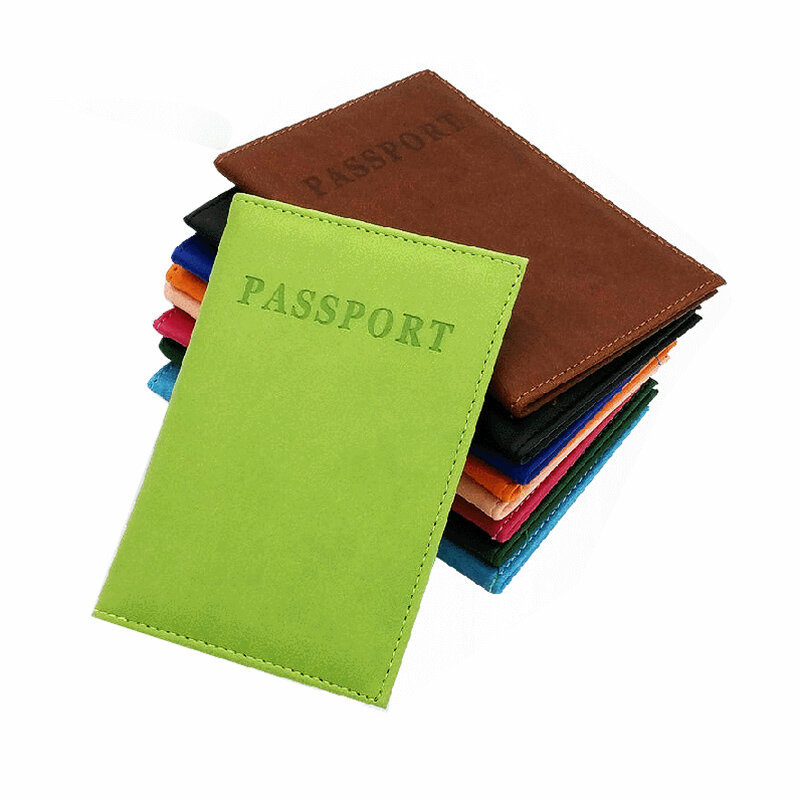 Solid Color PU Leather Passport Covers Document Cover Travel Passport Holder ID Card Passport Holder Travel Accessories