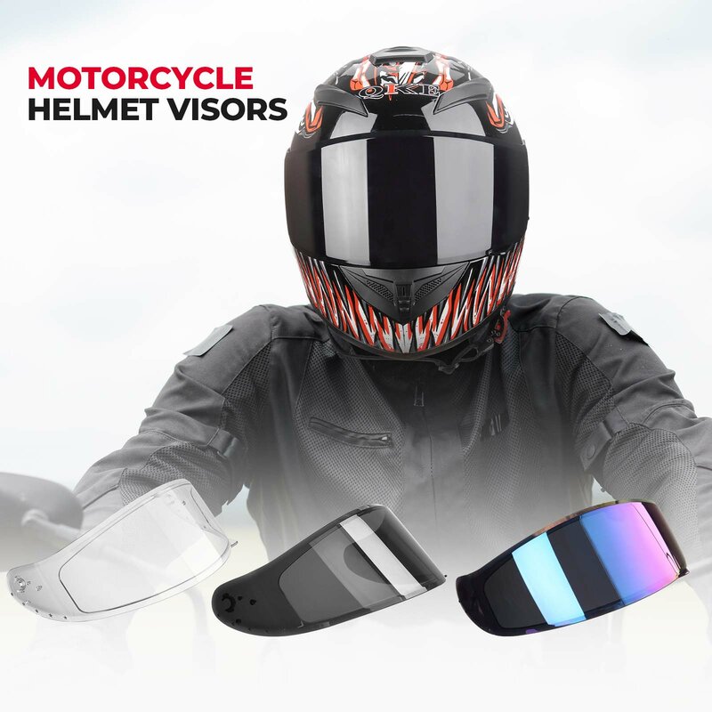 Motorrad Full Face Helme Objektiv Moto Helm Visiere Casco Visera Windschutzscheibe Ersatz Extra Objektiv Schwarz Transparent Symphonie