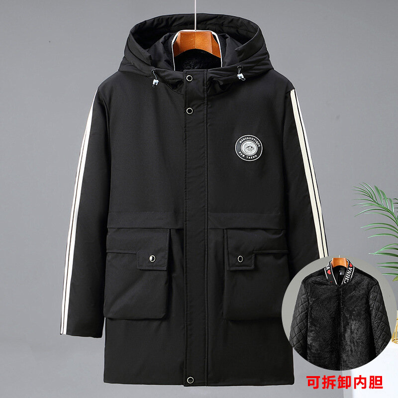 Nova chegada superando a tendência do casaco longo médio masculino em super grande destacável acolchoado jaqueta inverno mais tamanho 4xl-11xl12xl