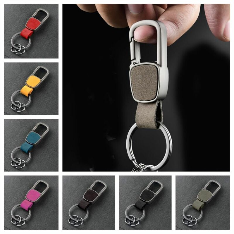 Porte-clés de voiture en cuir anti-perte, porte-clés bibelot, pendentif à la taille, breloques de sac uniques, outil extérieur
