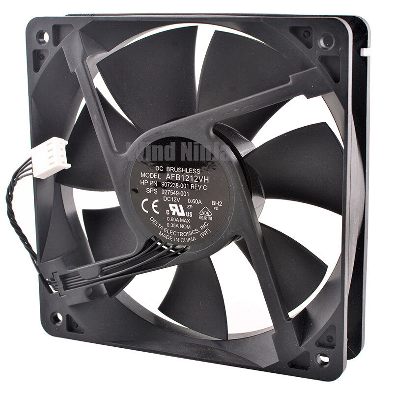AFB1212VH 12cm 120mm fan 120x120x25mm DC12V 0.60A 907238-001 927549-001 4pin Cooling fan for Z4 G4 Workstation chassis CPU
