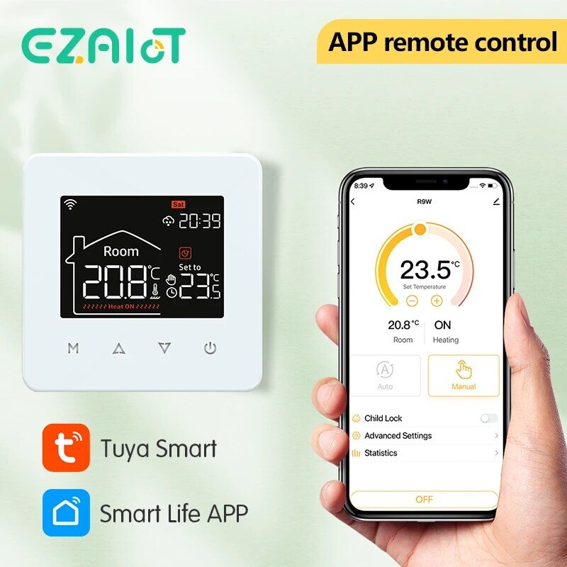 Tuya Smart Home ThermoandreWater, chauffage électrique au sol chaud, bomicrophone à gaz, télécommande de température WiFi avec Google Alexa