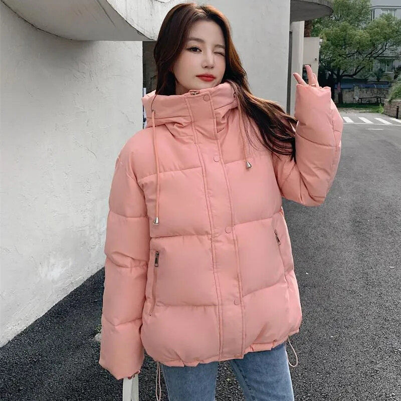 女性の冬のジャケット,韓国の綿のコート,厚いパーカー,防寒着,女性のファッション2023