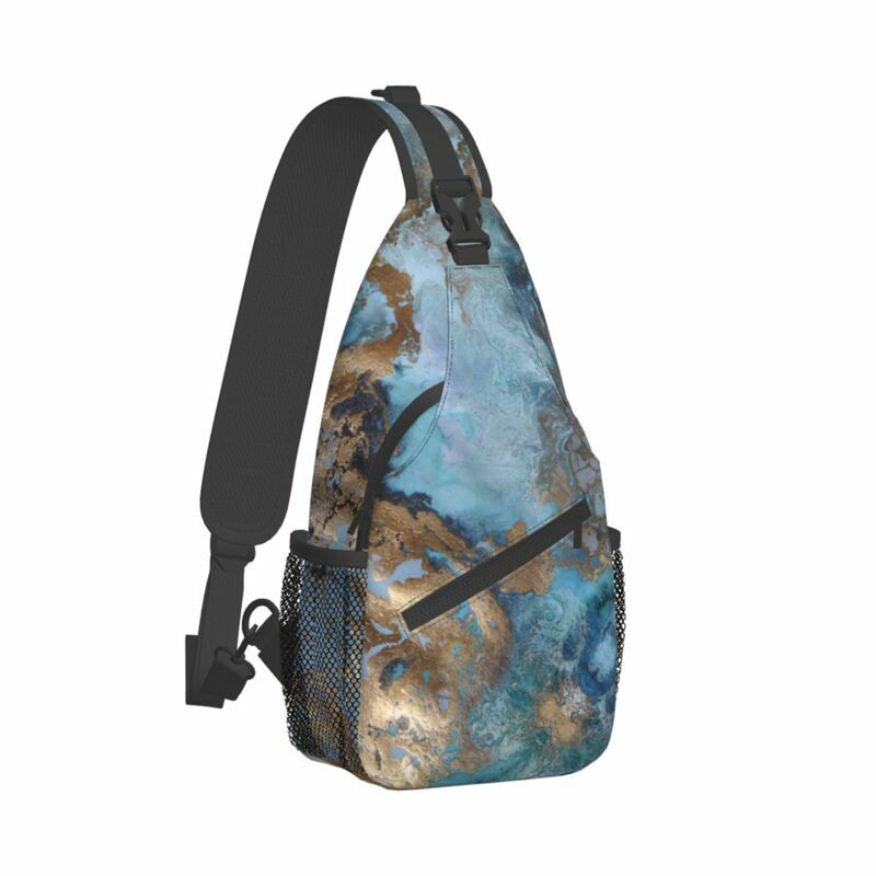 Нагрудная Сумка-слинг с мраморной текстурой, рюкзак кросс-боди на заказ для мужчин, дорожный походный рюкзак