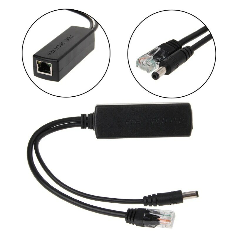 Adaptador divisor Ethernet PoE para cámara IP, potencia de 10/100M, IEEE802.3at/af, 80x27X2mm/3,15x1,06x0,87 in