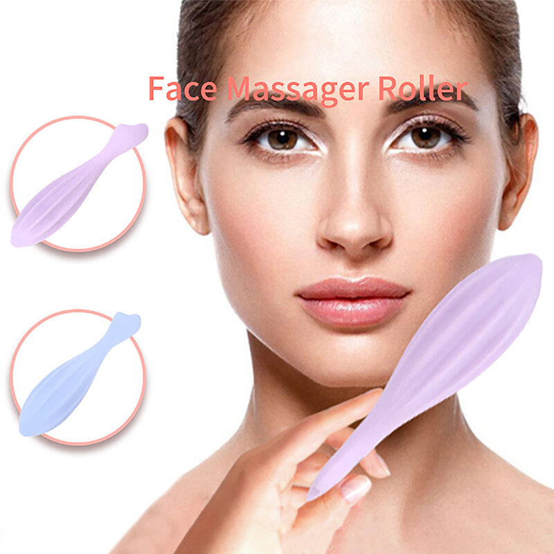 Rullo viso per viso e occhi rullo di bellezza viso strumenti per la cura della pelle Gua Sha massaggio viso rullo viso in Silicone bellezza