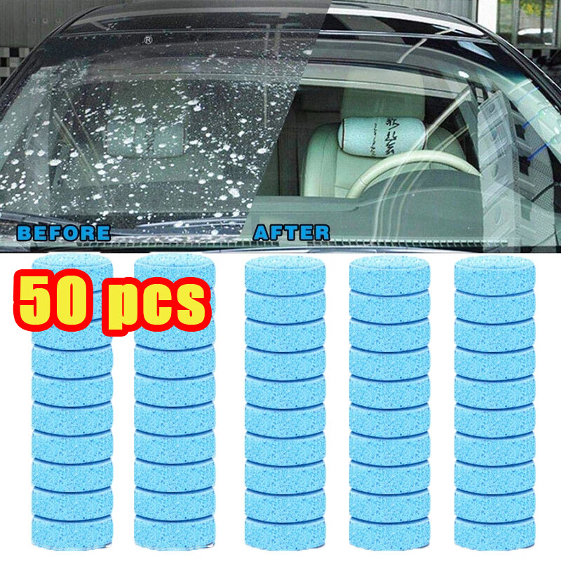 20/30/50 Pcs Car Solid Cleaner Effervescent Tablets Wiper Glass Cleaner Detergent Universal Home Toilet Car Window Cleaning