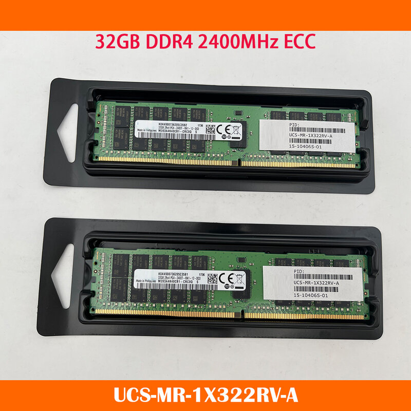 1ชิ้น1ชิ้นสำหรับ C200ซิสโก้ Ucc C220 C240 M4 UCS-MR-1X322RV-A ความจำ32GB DDR4 2400MHz 2400T ECC RAM