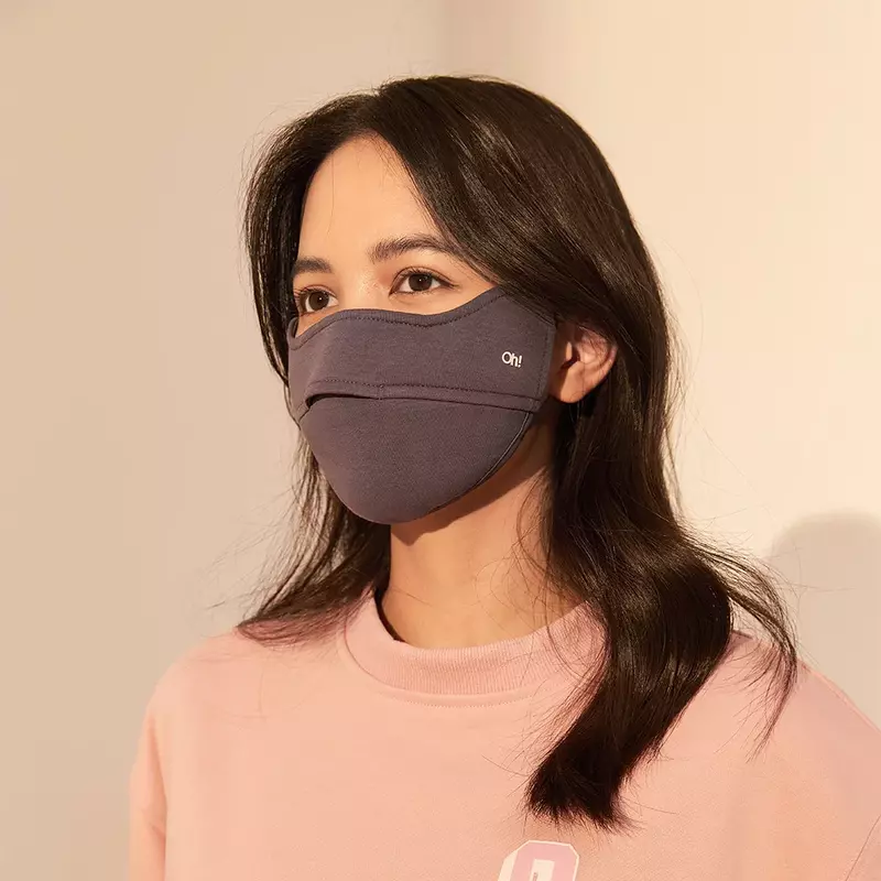 Ohsunny Winter Windproof Warm Mask Solid Color 3D Design Opening Nose Breathable Soft Women Anti-UV UPF50+ Balaclava