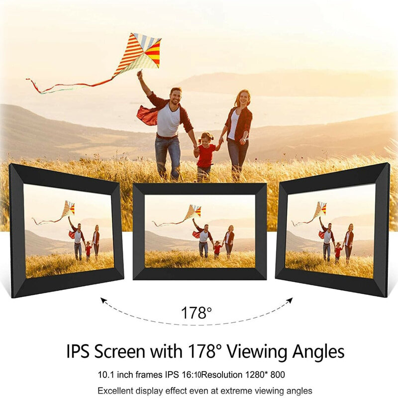 Cadre photo numérique WiFi Frameo, 10.1 pouces, 32 Go, cadre photo numérique intelligent avec écran tactile IPS HD 1280x800