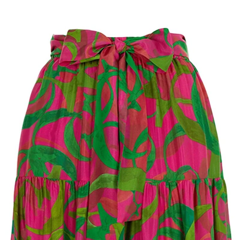 Falda holgada de diseño con cordones para mujer, prenda cómoda, suave, Multicolor, informal, a la moda, novedad de 2024
