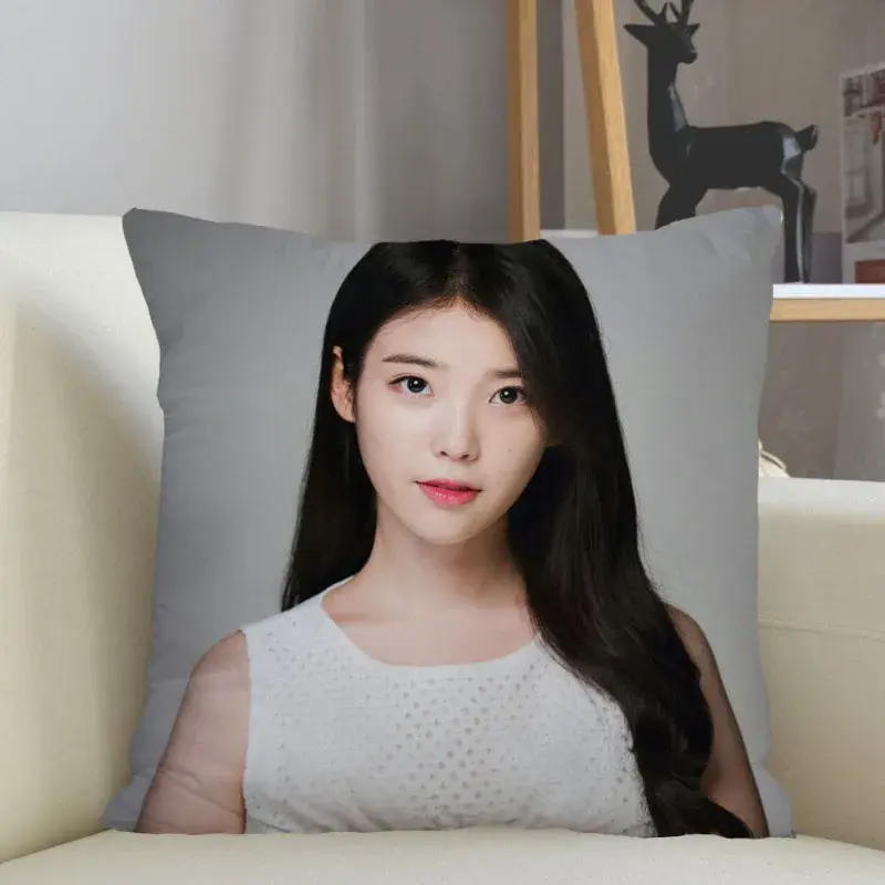 Musife IU KPOP Sarung Bantal Kotak Kustom Sarung Bantal Ritsleting Sarung Bantal 35X35,40X40,45X45Cm Drop Shipping 12.15