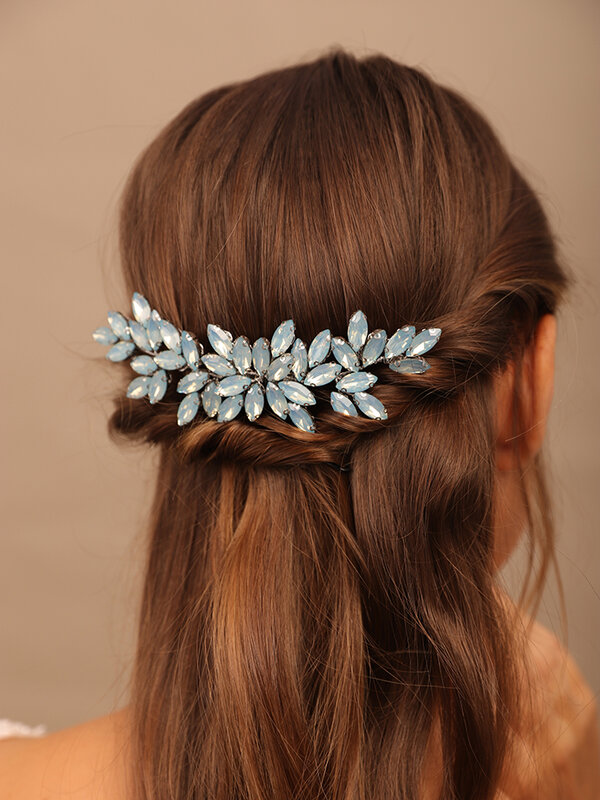 Kwiat Rhinestone ślubne na włosy grzebienie śubne nakrycie głowy narzeczonych akcesoria do włosów na imprezę bal biżuteria do włosów moda druhna tiary