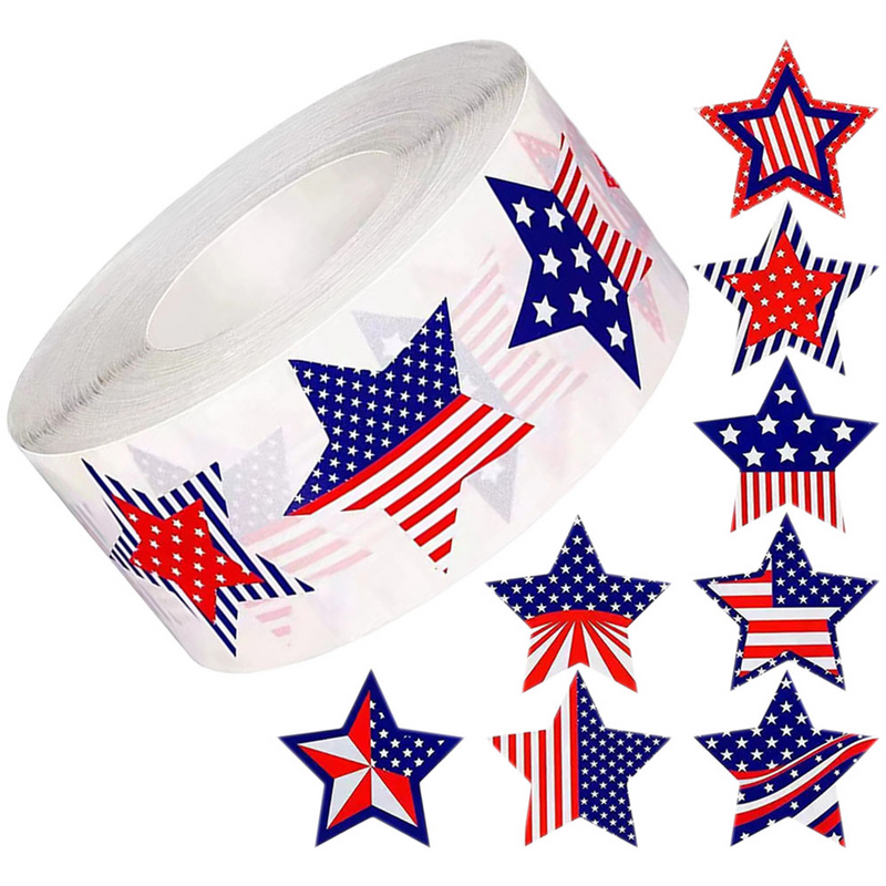 1 Roll Independence Day Labels for Cards Gift Bag Cakes Desserts
