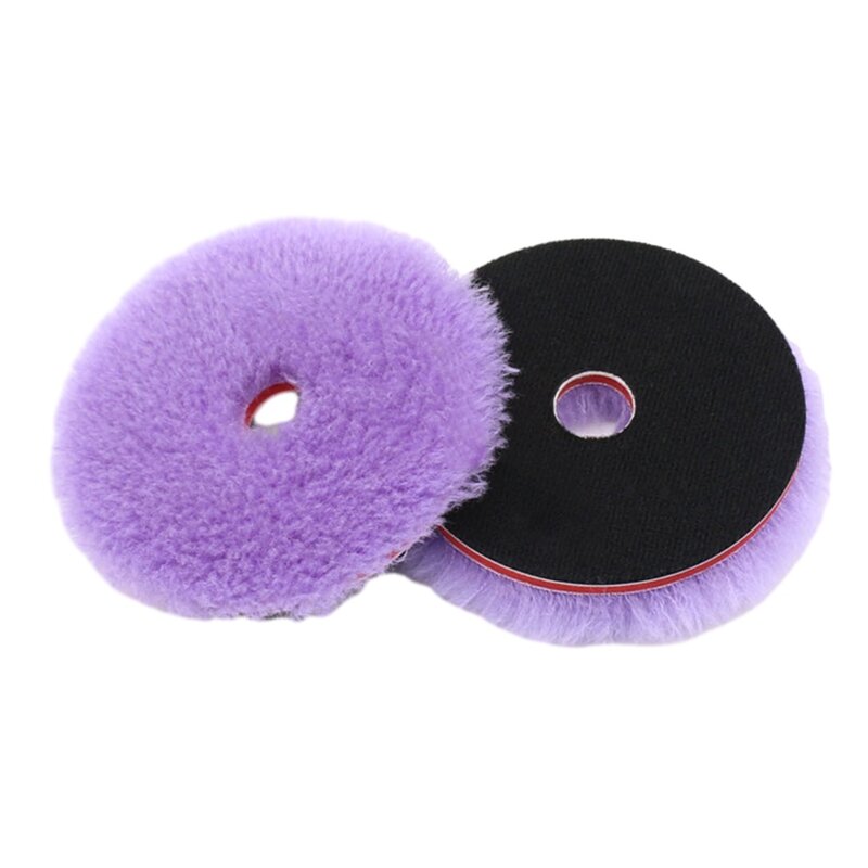 Tampon de polissage en laine pour peinture de voiture, éponge violette, mousse, bois, machine à polir, 130mm, 5.5 po