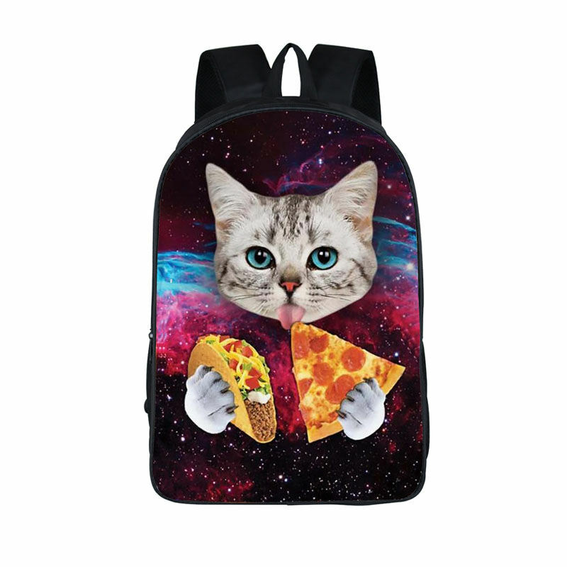 Kawaii Galaxy jednorożec kot torby szkolne dla nastolatków chłopców plecak kobiety mężczyźni torby na laptopa zwierząt plecak na co dzień plecak