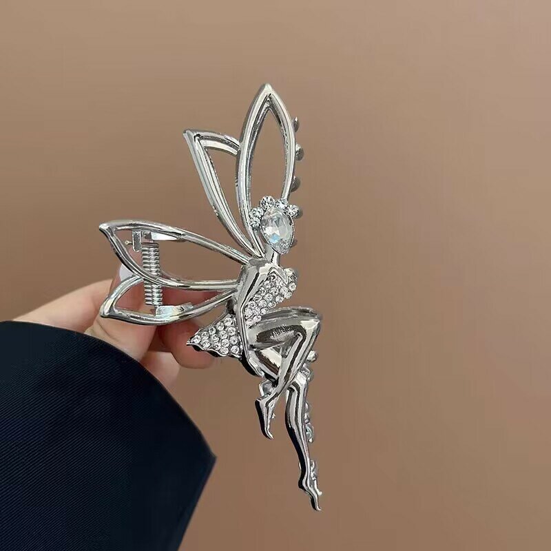 Cuchara de Metal con diseño de ángel pequeño, accesorio para el cabello con diseño de tiburón grande, de alta calidad, a la moda, 2024
