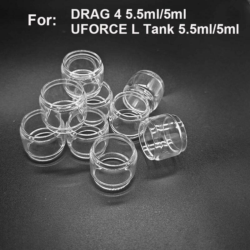 10PCS Normal Bubble Glass Tube For DRAG 4 UFORCE L Tank 5.5ml 5ml Glass Container Tank Accessory