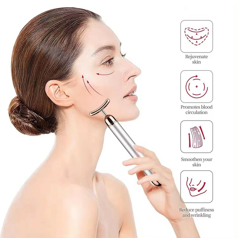 Natural Jade Roller Rose Quartz 6 in 1 Facial Beauty Roller Skin Care Tools For Anti aging