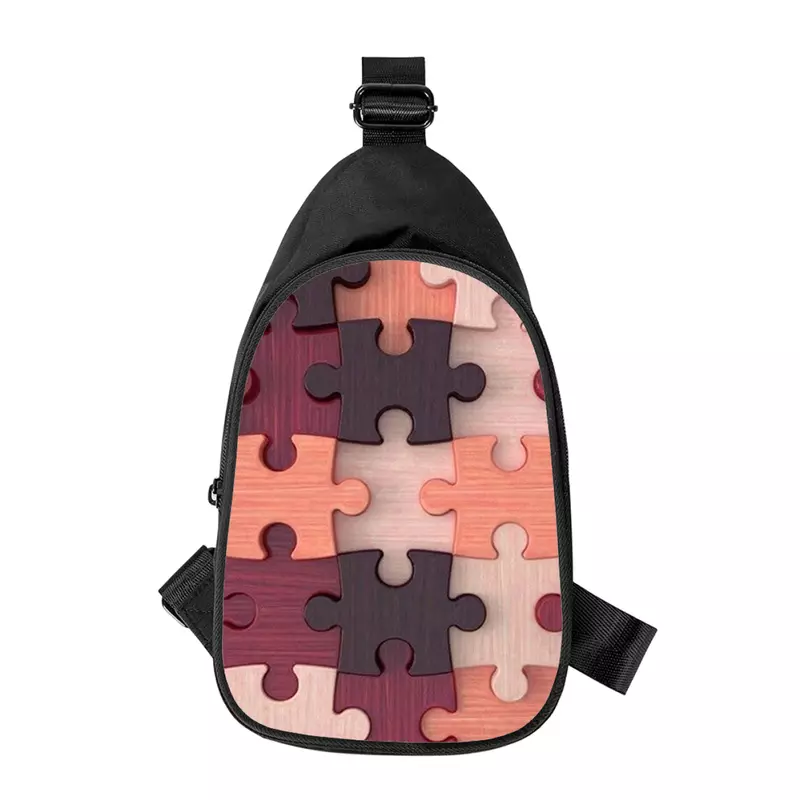 Индивидуальная художественная головоломка с 3D принтом, новая мужская нагрудная сумка через плечо по диагонали, женская сумка через плечо, школьная поясная сумка для мужа, Мужская нагрудная сумка