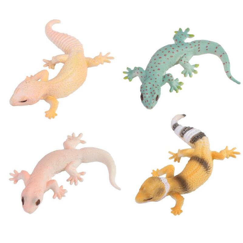 Mainan kadal gambar reptil mainan hewan realistis kadal palsu Model aksi Gecko anak-anak karet Prop Figurine pesta Figure