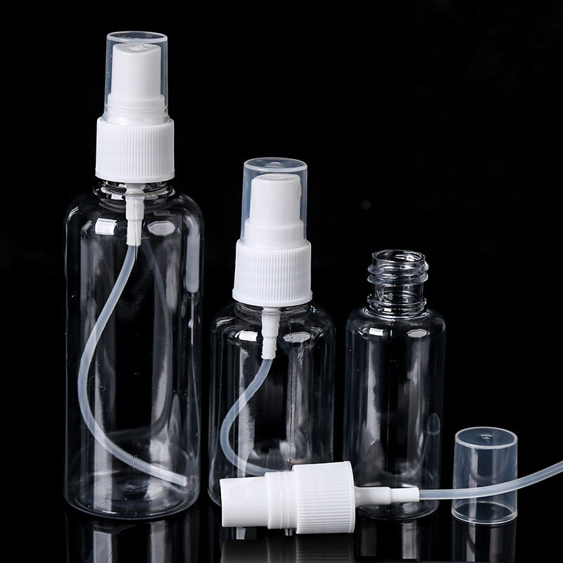 Bouteilles de parfum vides portables, 20/30/50/100ml, rechargeables, en plastique Transparent, pour voyage, sans danger pour la santé