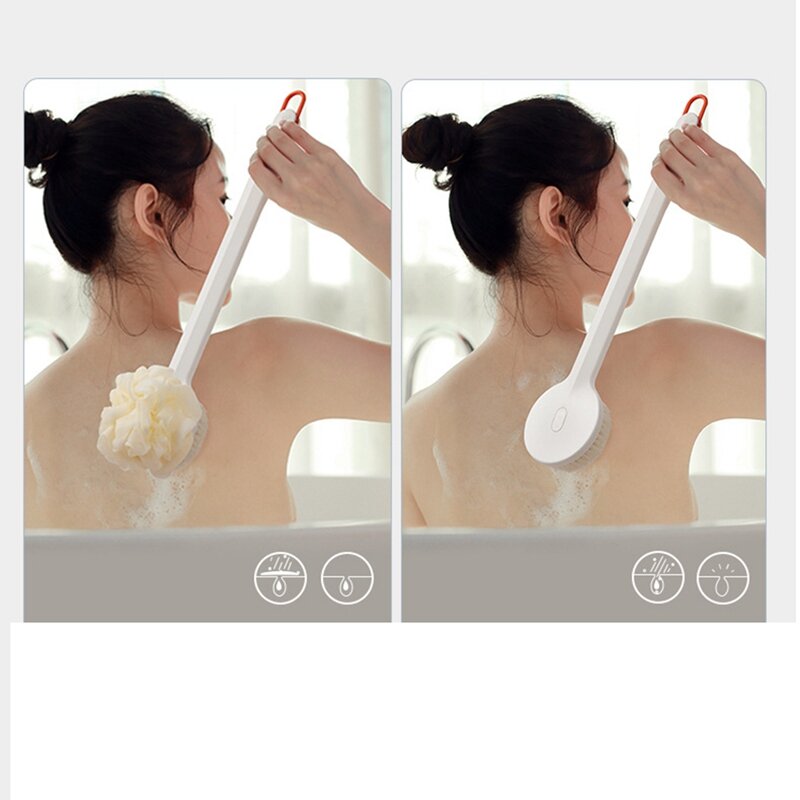 Long-Handled Soft-Haired escova de banho, lama Ash esfregando com espuma, banho Artefato
