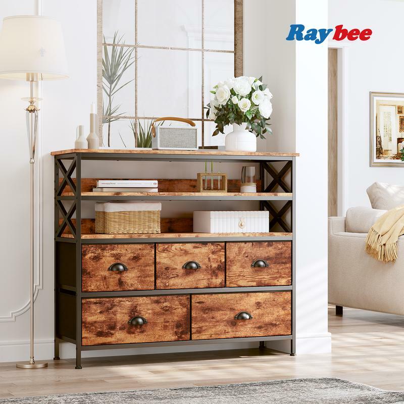 Möbel kommode mit Stoffs chu bladen mit offenen Holz regalen für Schlafzimmer, Wohnzimmer, Eingangs bereich