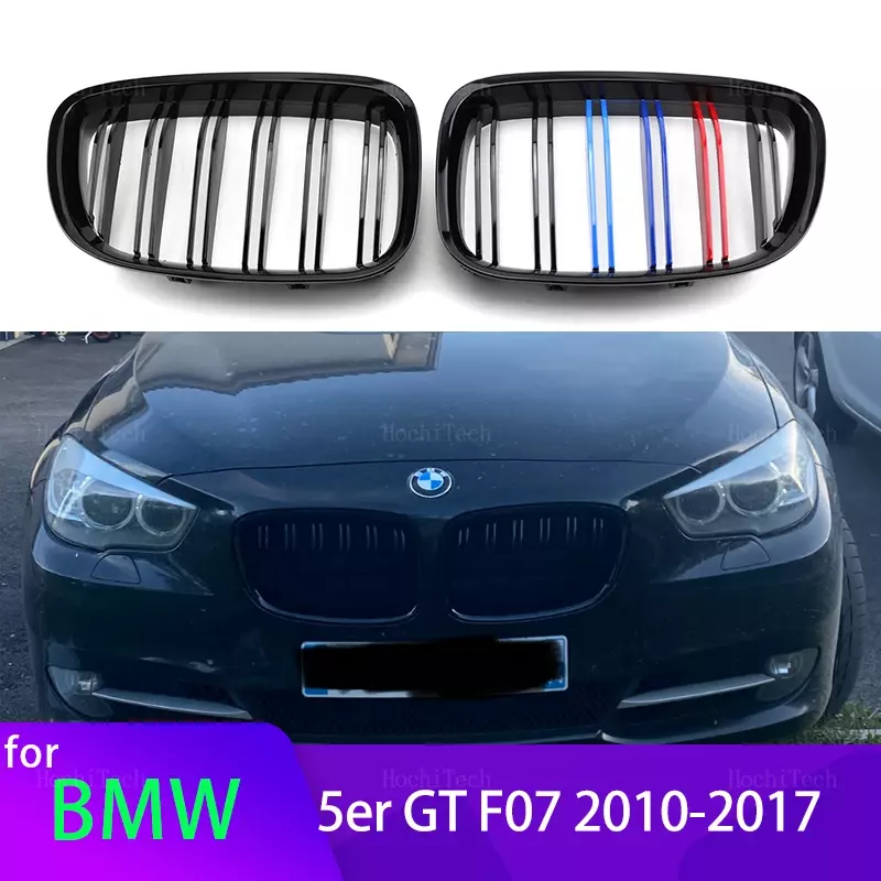 Calandre de pare-choc avant de voiture, 1 paire, couleur M/noir brillant, accessoires de style pour BMW série 5 GT F07 2010 – 2015
