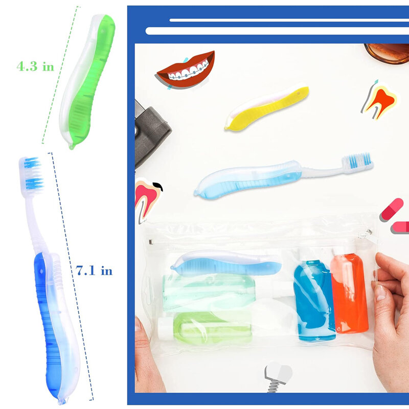 Folding Travel Camping Toothbrush Sports Travel Hygiene Portable Comb Disposable Cleaning Tools survival gear Hiking Toothbrush
