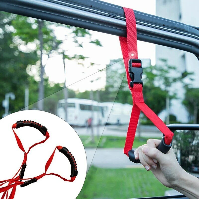 Universal Car Grab Handle Adjustable Standing Aid Safety Handle Support Portable Nylon Car Assist Device, 2 Pcs